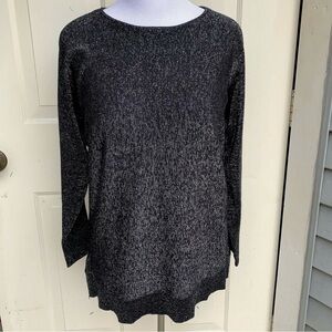 NWOT Michael Kors cotton blend black metallic long sleeve sweater size M